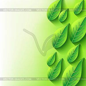 Abstract background with fresh 3d leaf - vector image