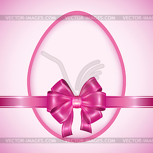 Easter egg with pink ribbon - vector image