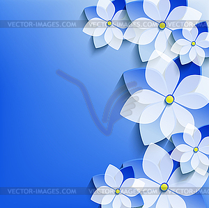 Abstract floral celebratory background with blue - vector image