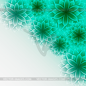 Beautiful ornamental background with green flowers - vector clipart