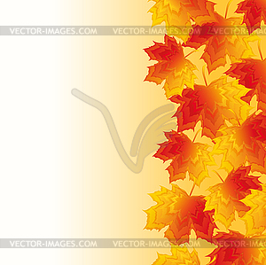 Autumn background with red and yellow maple leaves - vector clipart