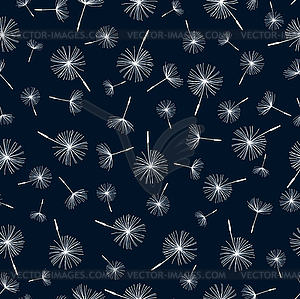 Seamless pattern with dandelion fluff - vector image