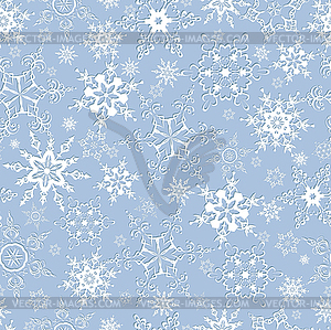 Seamless pattern with ornate snowflakes - vector image