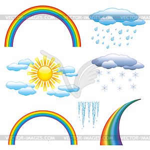 Set of nature objects, icon - vector clipart