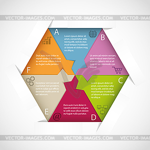 Hexagon infographic template - vector EPS clipart