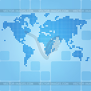 Dotted world map of rounded rectangles - vector image