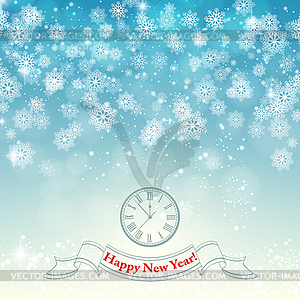 Новогодняя снежинка ретро фон - векторное изображение клипарта