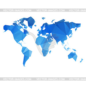 Triangular World Map file - vector clipart