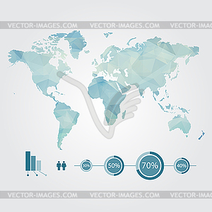 Modern concept of world map with infographic - royalty-free vector clipart