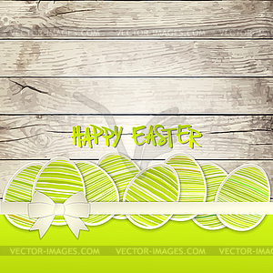 Easter eggs on wooden background - vector image