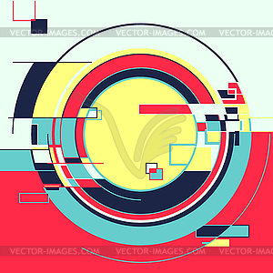 Abstract geometric retro colourful background - vector clip art