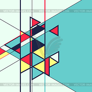 Абстрактных геометрических ретро красочный фон - векторное изображение EPS