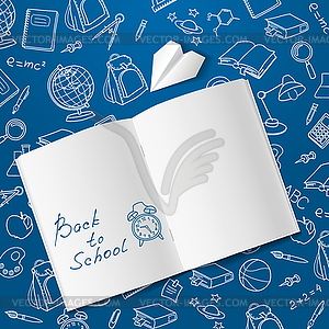 Back to school text end doodle - vector EPS clipart