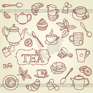 Tea doodle concept - vector clip art