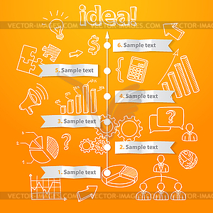 Process of idea generation, business - vector image