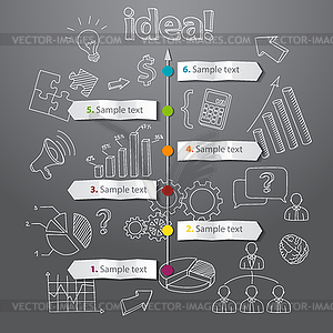 Timeline idea generation concept background - royalty-free vector image