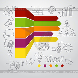 Маркетинг инфографики концепции и бизнес-болванов - рисунок в векторе