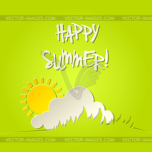 Sunny happy summer background card - vector clipart