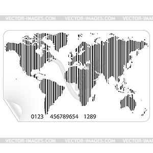 World map in barcode concept - vector image