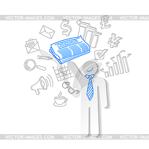 Business news team leader teamwork communication - vector clipart