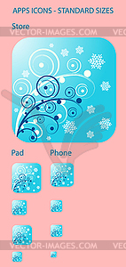 Blue Christmas background icon - vector image