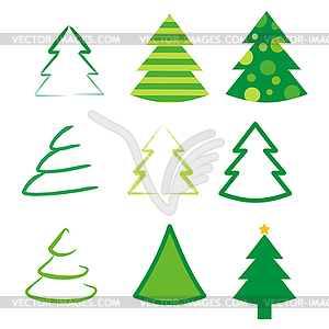  Set of abstract trees - vector clip art