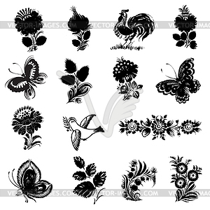 Set of black silhouette - vector clip art