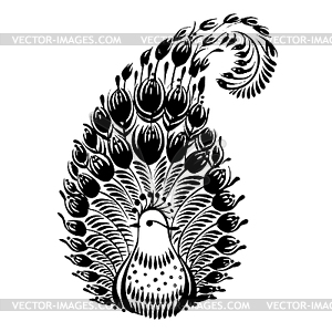 Decorative silhouette of floral paisley - vector EPS clipart