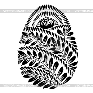 Decorative floral silhouette Easter egg - vector clipart