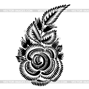 Decorative silhouette of floral paisley - vector clipart / vector image