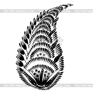 Decorative silhouette of floral paisley - vector clip art