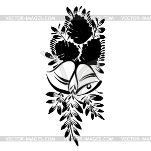 Decorative silhouette of pine cone - vector image