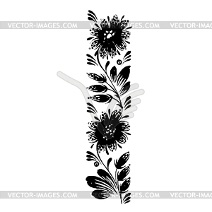 Decorative silhouette of floral decoration - vector image