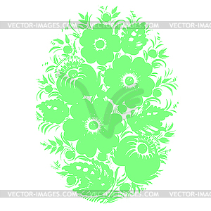 Decorative floral silhouette Easter egg - vector clipart