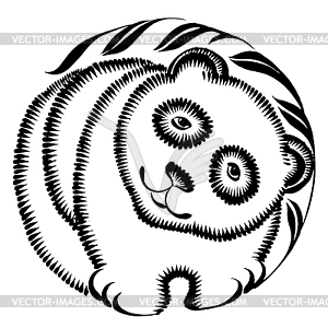 Decorative silhouette of panda - vector clipart