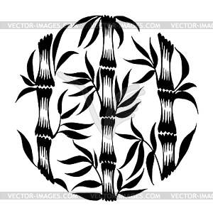 Decorative silhouette bamboo - vector image