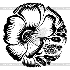 Decorative silhouette hibiscus - vector clipart / vector image