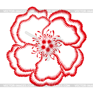 Floral decorative ornament red hibiscus - royalty-free vector clipart