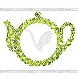 Decorative ornament teapot - vector image