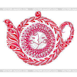 Decorative ornament teapot - vector clip art