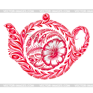 Decorative ornament teapot - vector clipart / vector image