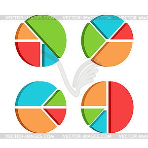 Набор бизнес диаграммы шаблон с четырех сегментов - клипарт в векторном формате