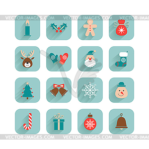 Christmas set different icons - stock vector clipart