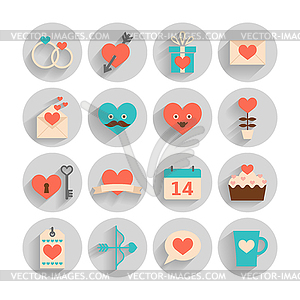 Romantic set for Valentine's day, date and weddings - vector clip art