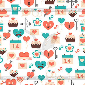 Seamless pattern for Valentine's day, date and weddings - vector clipart