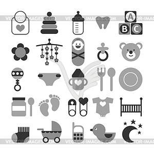 Set of baby icons - vector clip art