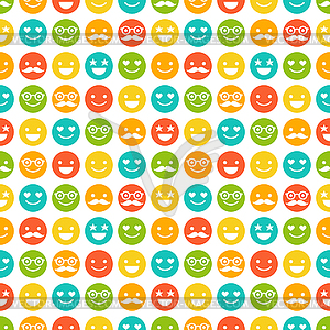 Seamless pattern with color smileys - vector clip art