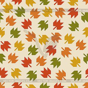 Seamless pattern with the falling leaves - vector clipart