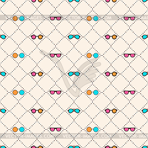 Seamless pattern with color sun glasses - vector clipart