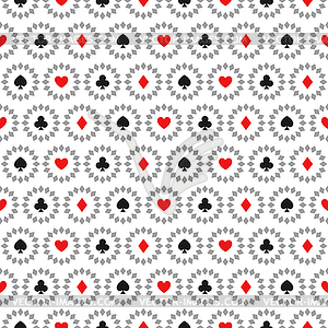 Seamless pattern with card suits - vector image